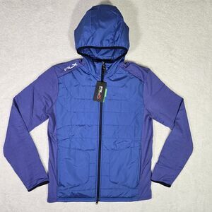 NEW RLX Ralph Lauren Hybrid Wool Hooded Golf Quilted Jacket Mens Medium $268 M